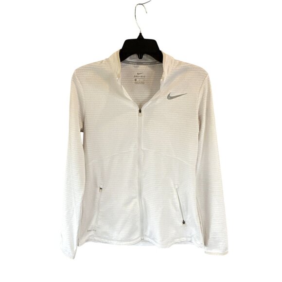 Nike Golf Dri Fit White Full Zip Jacket Women’s Medium Lightweight Activewear - Picture 1 of 8
